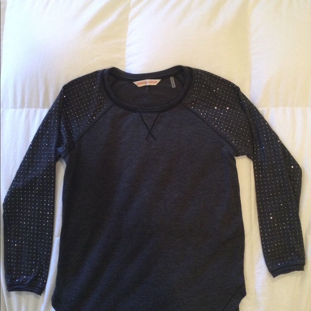 REBECCA TAYLOR Embellished Sleeve Top